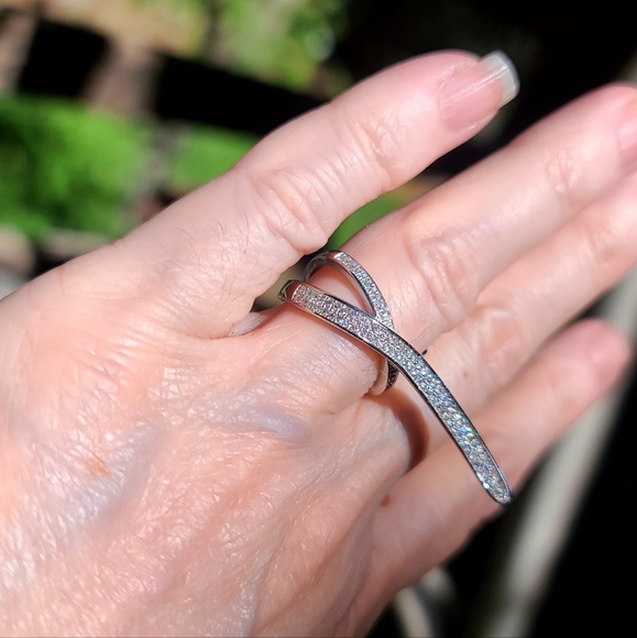 White sapphire and sterling silver ring - Picture 5 of 11